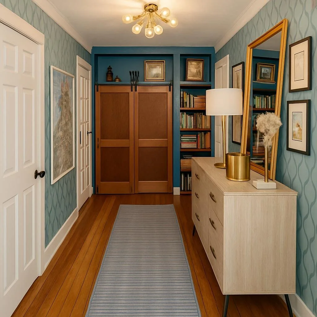 A welcoming foyer that introduces the artistic spirit of the Gingerbird Art Suite