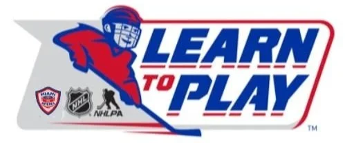 Learn to play hockey with logos of USA Hockey, NHL, andNLPA.