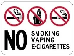No smoking, vaping, or e-cigarettes sign