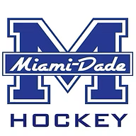 Miami-Dade Hockey logo with a large blue letter M and the words Miami-Dade Hockey across it.