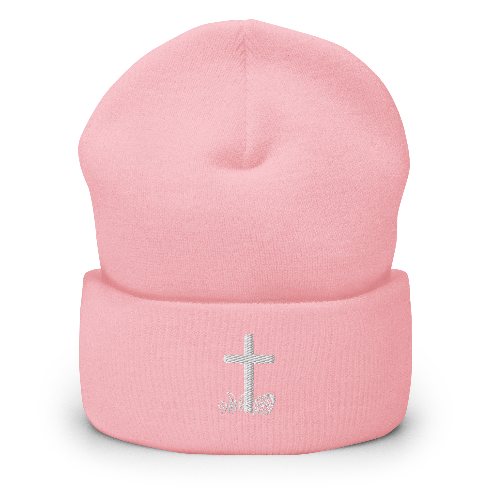 Evergreen Faith Cross Beanie | Embroidered Christian Cuffed Beanie