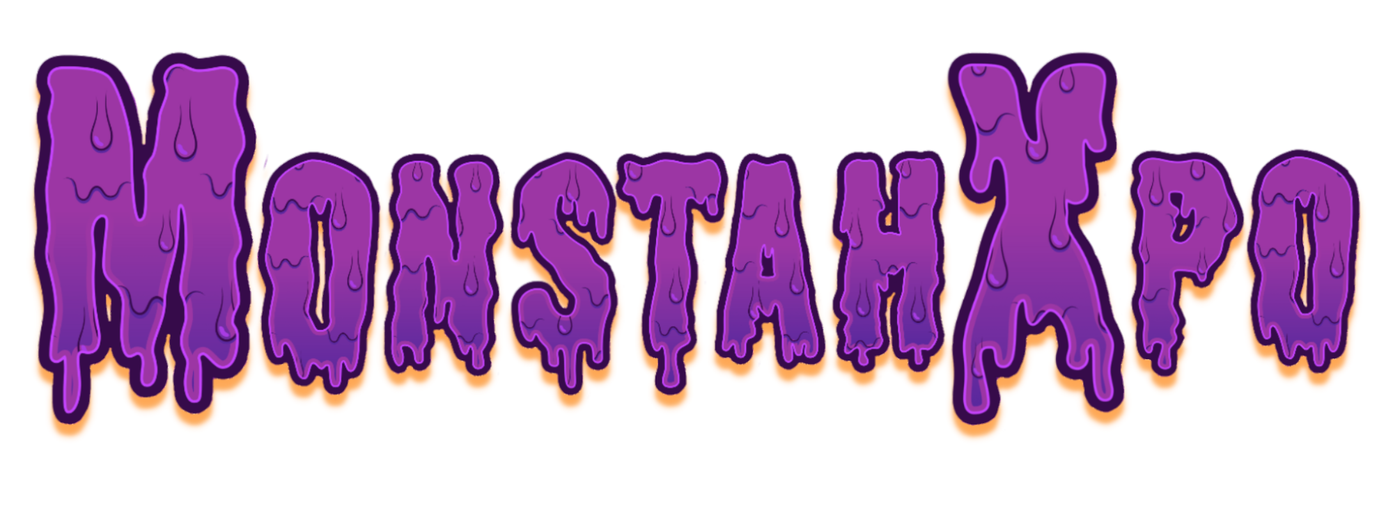 Text saying 'Mystamoy' in purple, slime-like letters with an orange outline.