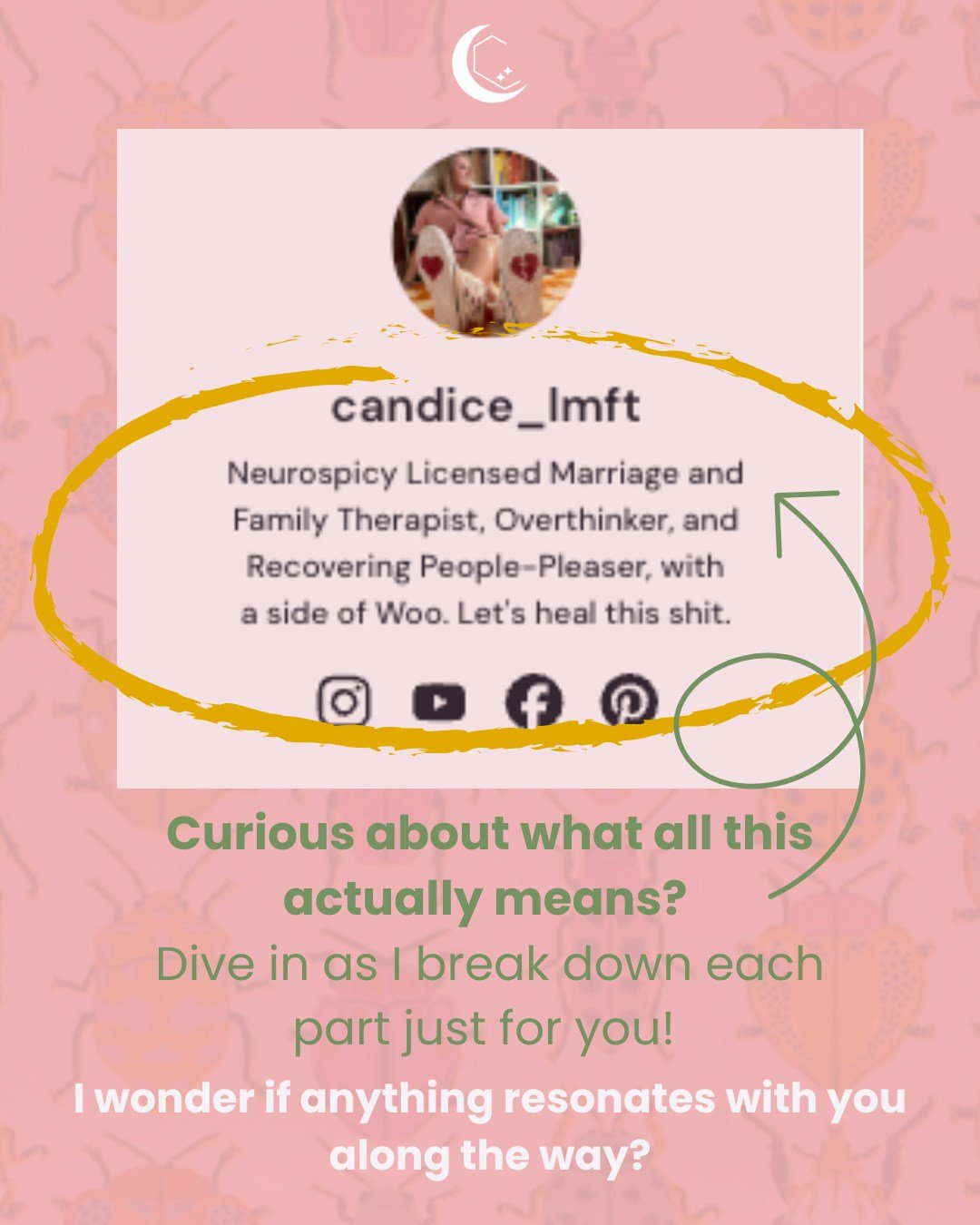 Please allow me to introduce myself
I&rsquo;m a therapist with snacks and sage
I&rsquo;ve been overthinking a long, long while

Recovering people-pleaser with boundaries and rage
I was &rsquo;round when your inner child
Had their moment of doubt and 