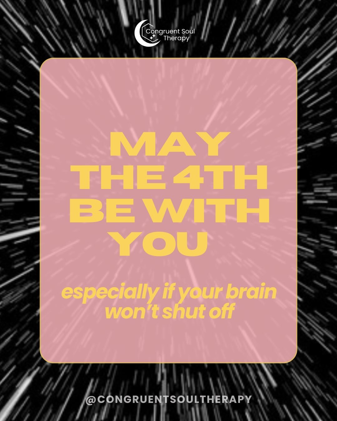 May the fourth be with you!! 

#starwars #maythe4th #therapy #mentalhealthawareness #overthinking