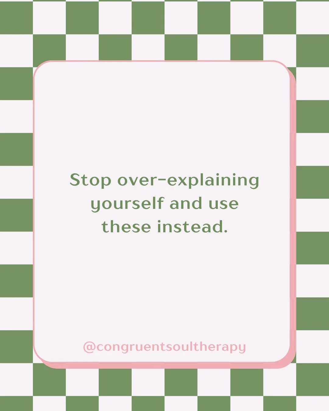 No need to apologize for an honest boundary. No need to explain why. Your boundary is valid because you considered others, context, and SELF!

I use to feel guilty when I set a boundary and because of that I thought I had to explain WHY I was setting