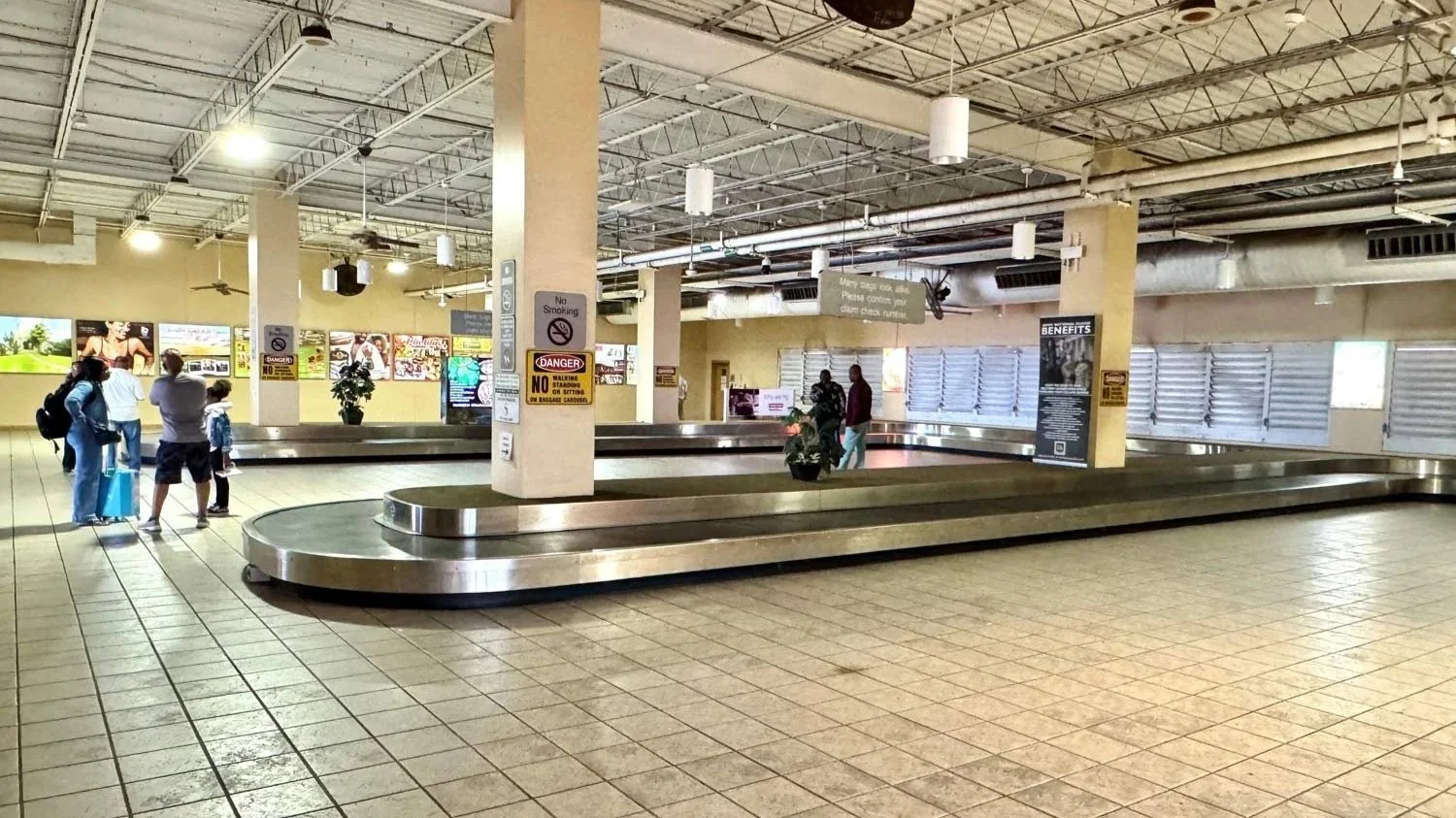 St Croix STX Henry H. Roehlson Airport baggage claim area, luggage carousel #1, which is the only luggage carousel.