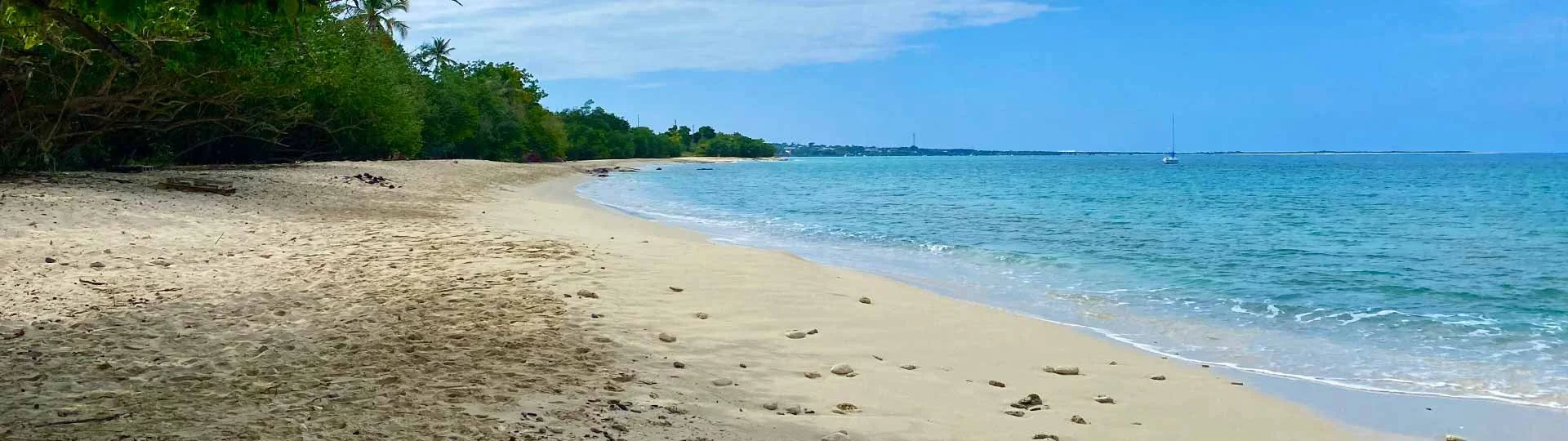 A west coast beach just off the road looking south toward Frederiksted