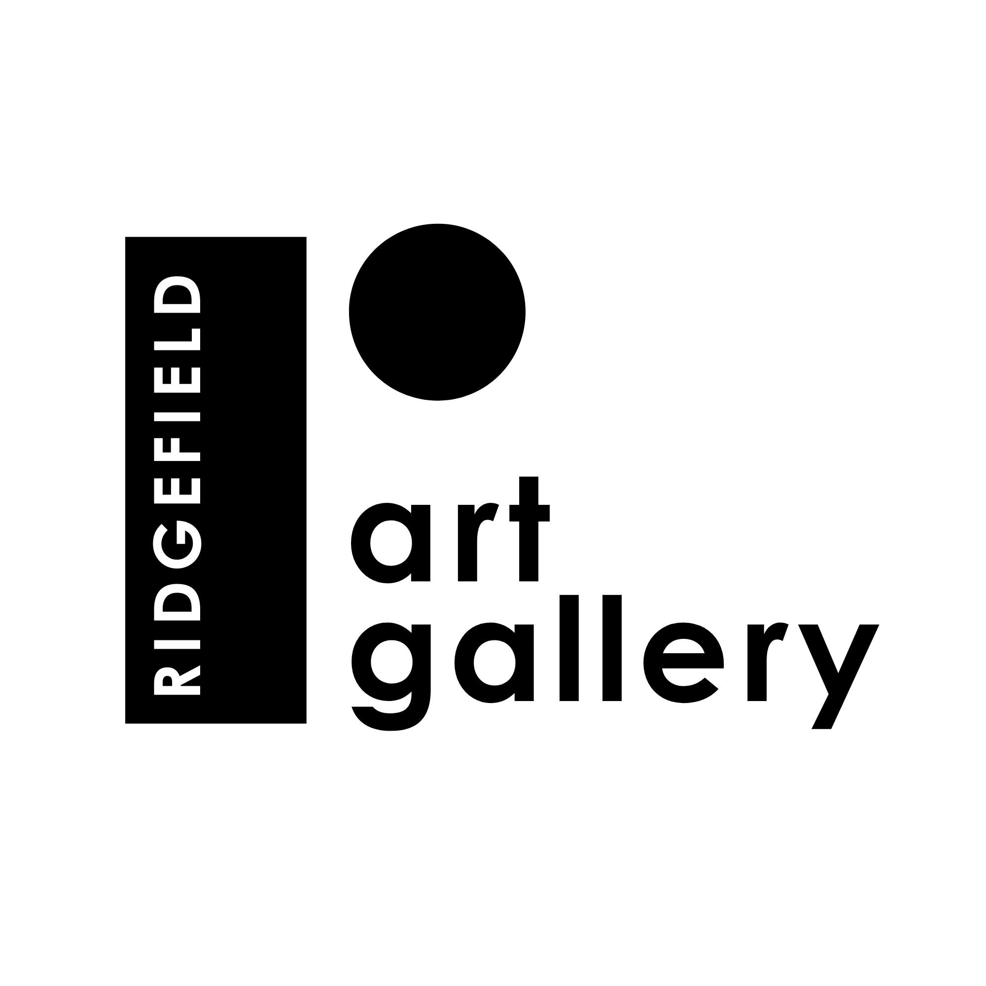 Ridgefield Art Gallery Logo - square, black text, transparent background