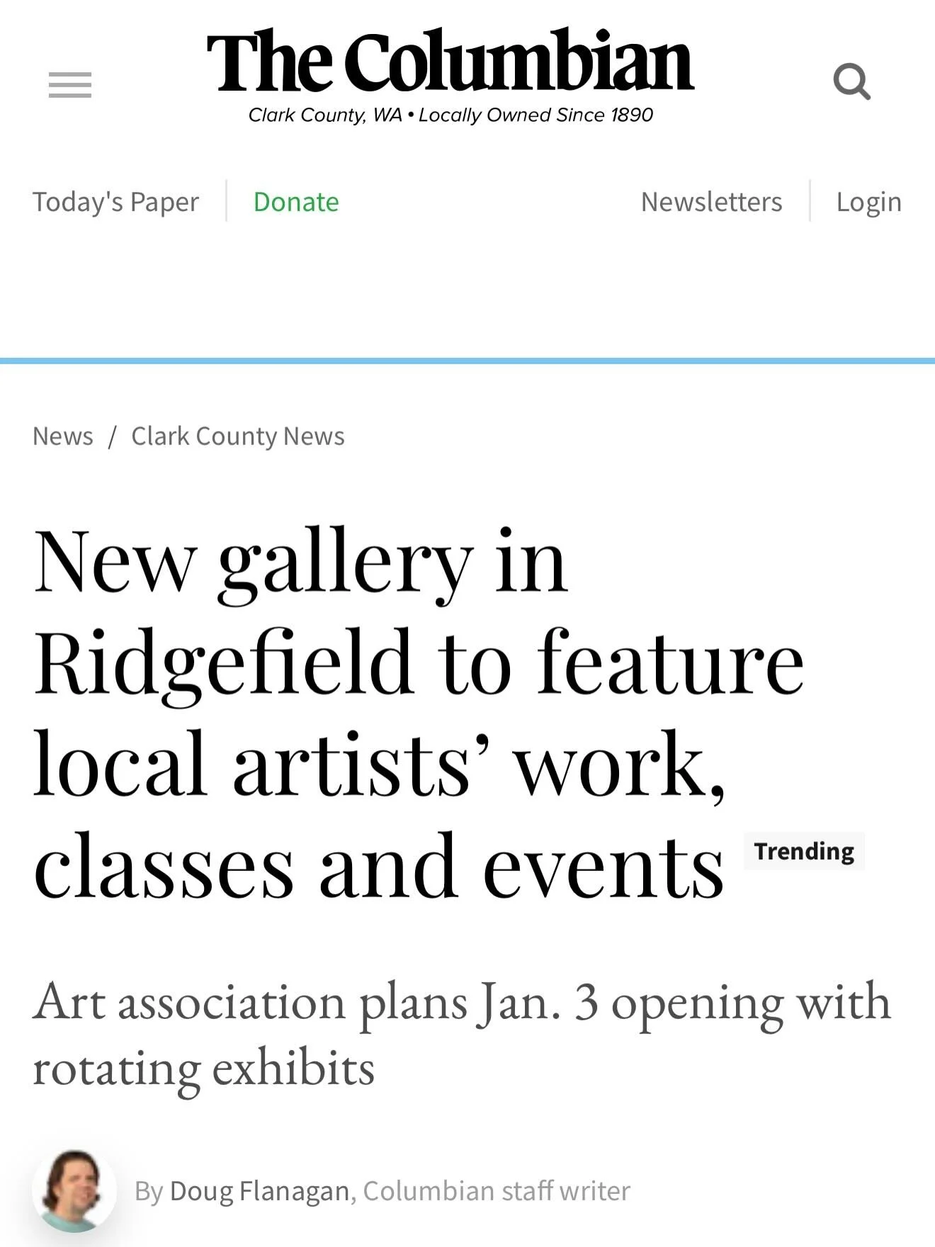 Thank you to the Columbian for featuring the gallery today! Please read the full article via the link in our bio.