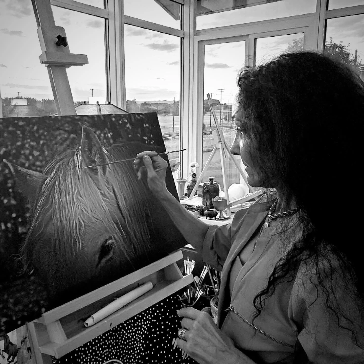 FOUNDING MEMBER FEATURE: 
Ridgefield Art Gallery Founding Member Merrilee Asla Lee is a Basque-American Artist. Self taught, Merrilee started creating art in 2016, so she could sell her art to raise money for animal rescues. In her first nine years, 