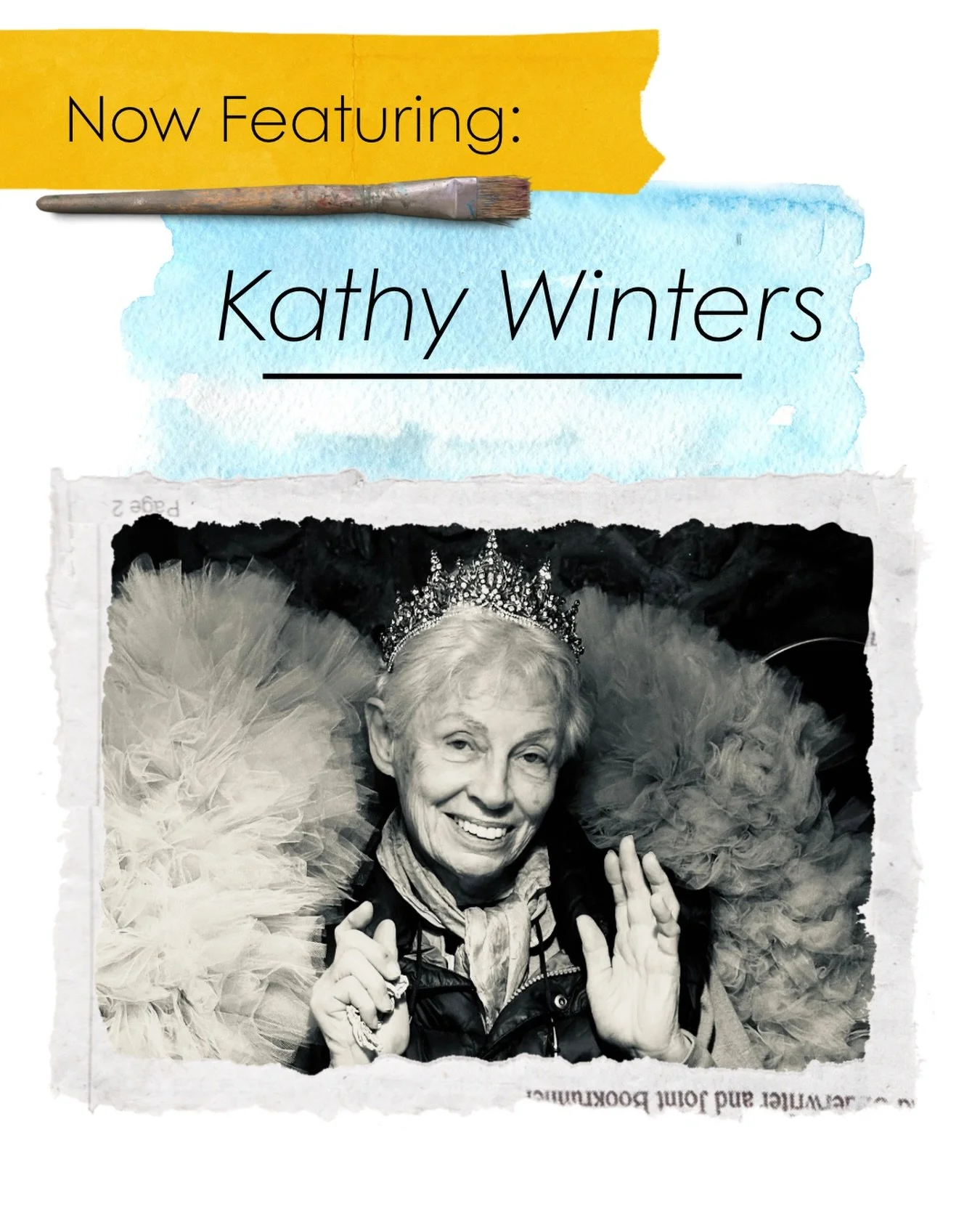 90 years young, a champion of the arts, and a talented watercolor extraordinaire - This month we are featuring one of our founding members, Kathy Winters! 

Open reception is Saturday the 7th from 5-7pm, but you are welcome to visit the gallery any t