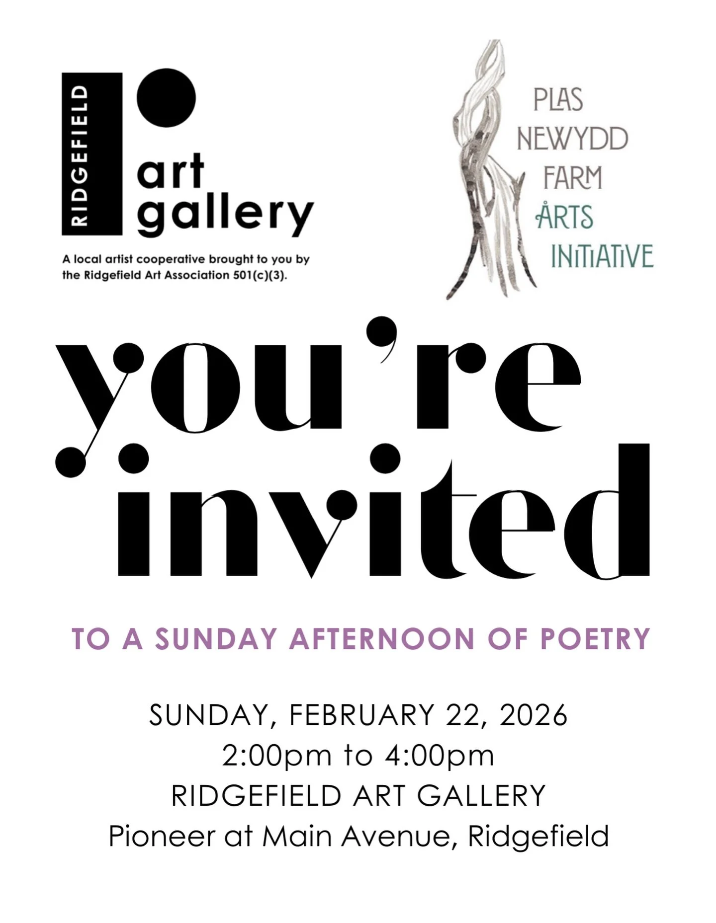 We are so pleased to invite you to a collaborative event with @plasnewyddfarm for an afternoon of live poetry readings in the gallery. For some this may be their first time reading, so we are excited to cheer them on as we share in the love of creati