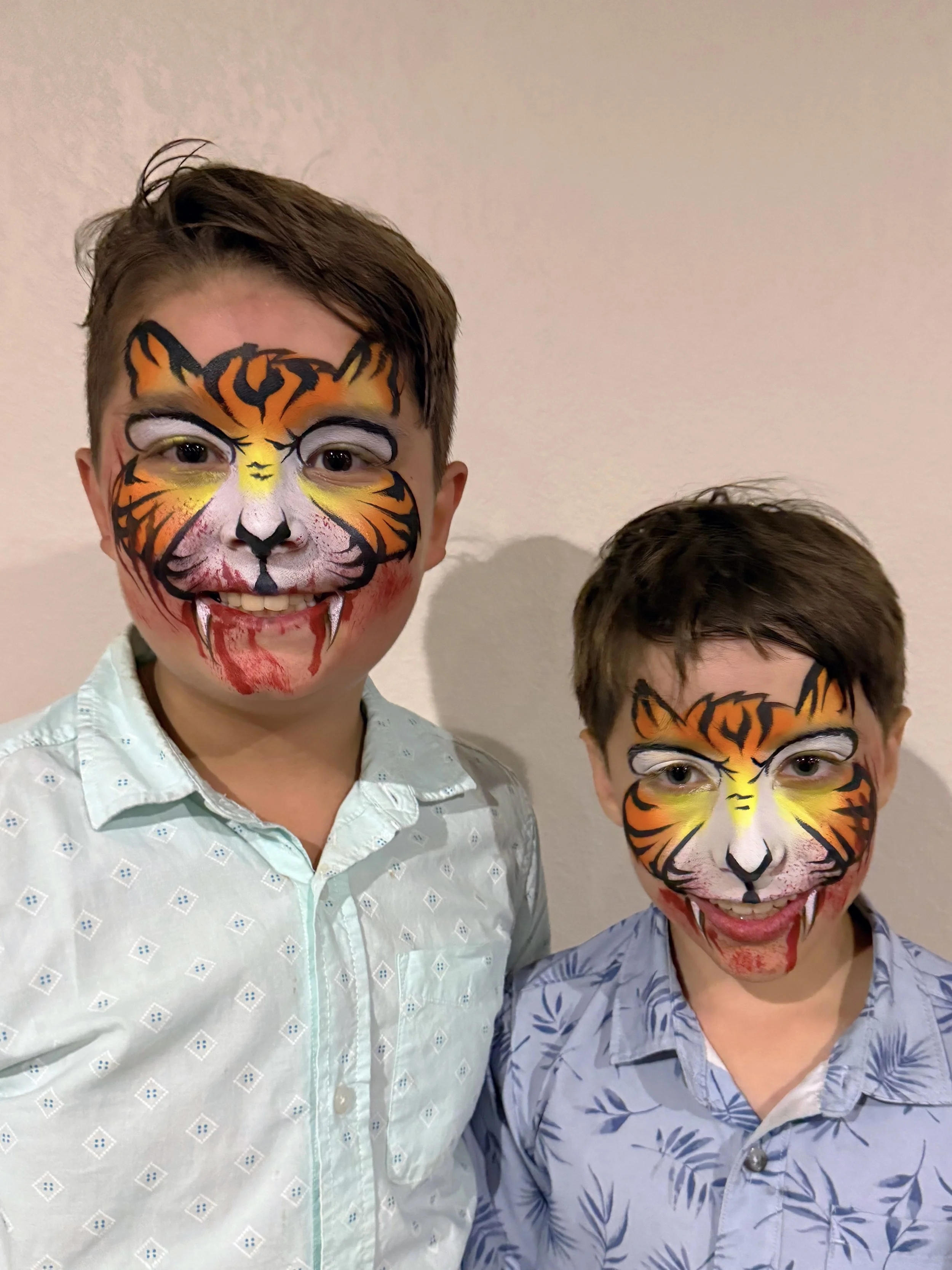 fun tiger face paniting design for boys