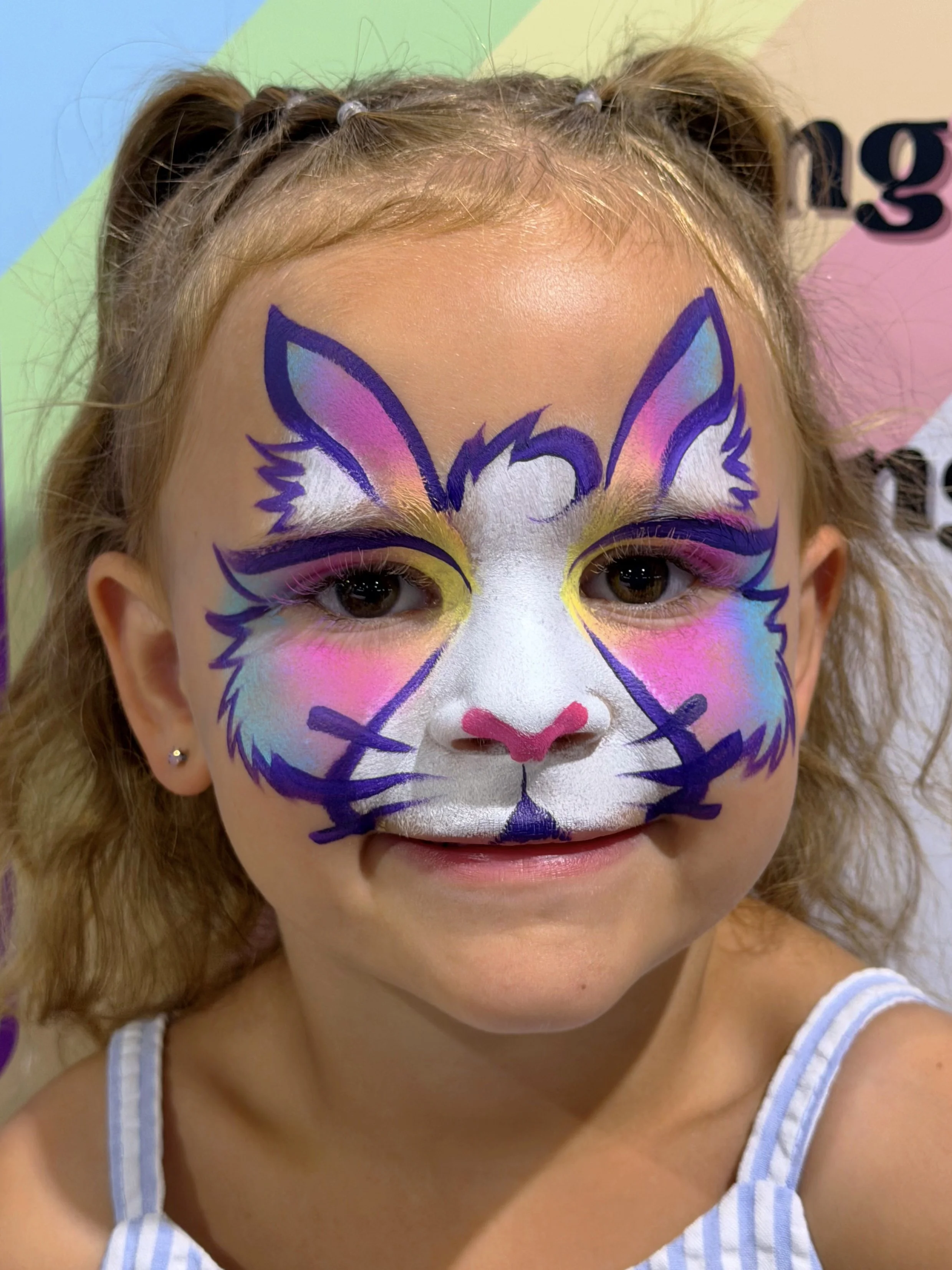 cute spring design face painting