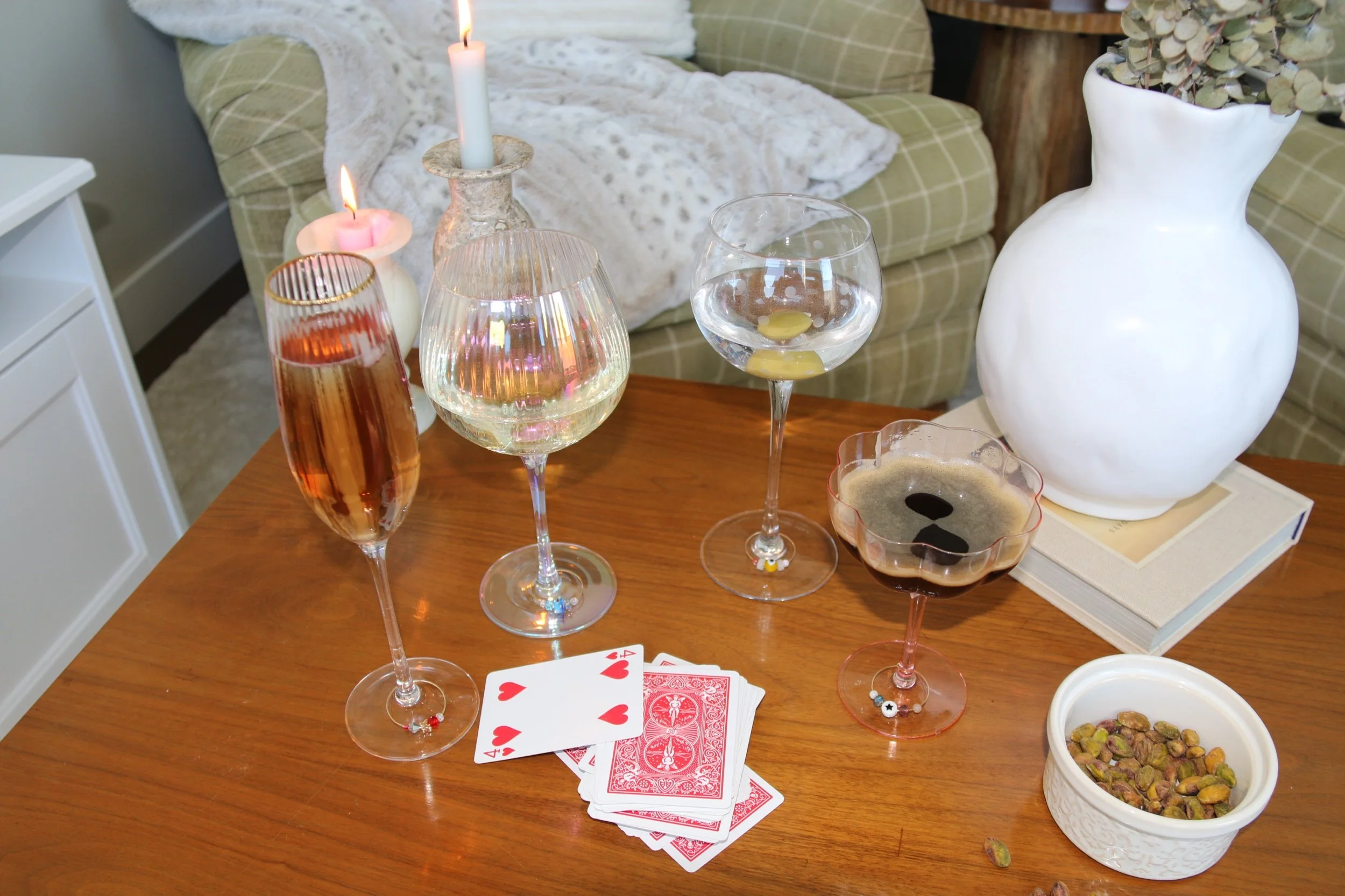 Gold Glass Charm 4 Pack