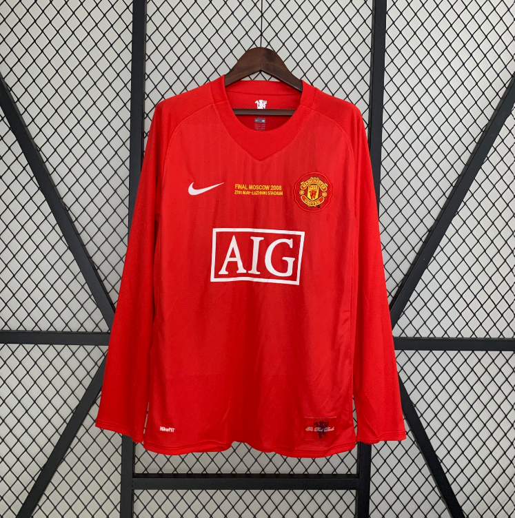 Manchester United Retro 2007/08 Home Long Sleeve Champions League Edition Jersey – Men’s