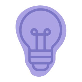 Pink light bulb icon