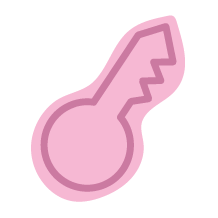 Simple illustration of a pink key