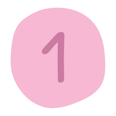 Pink circle with the number one in the center.