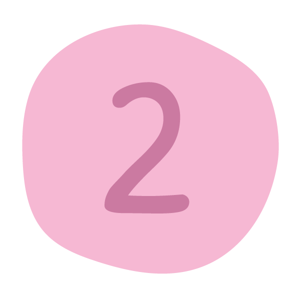 Pink circle with a large purple number 2 in the center.