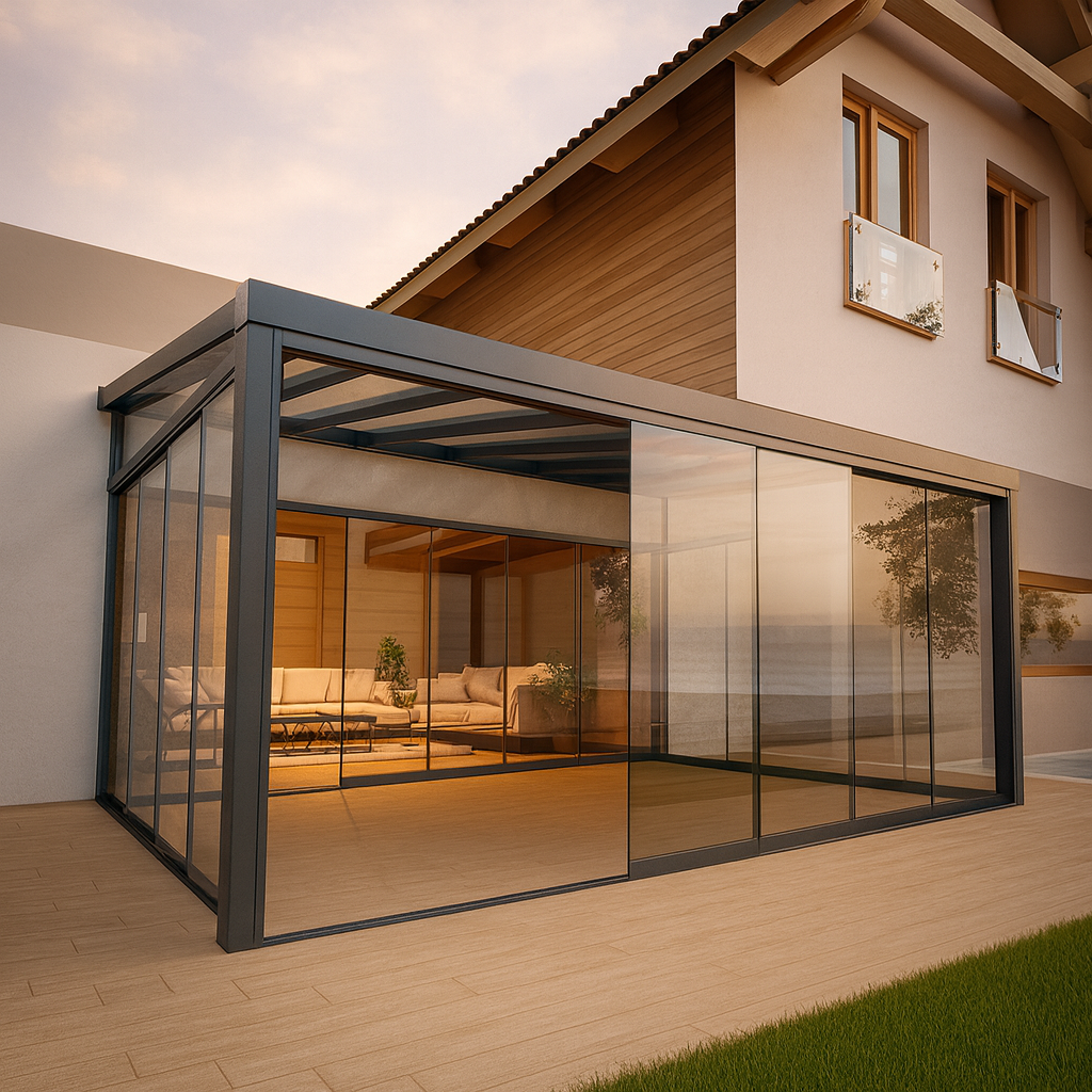Glazendak Veranda met Volledig Schuifwand Systeem
