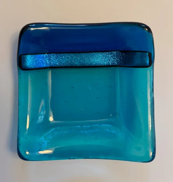Ocean View Ring Bowl with Iridized Strip