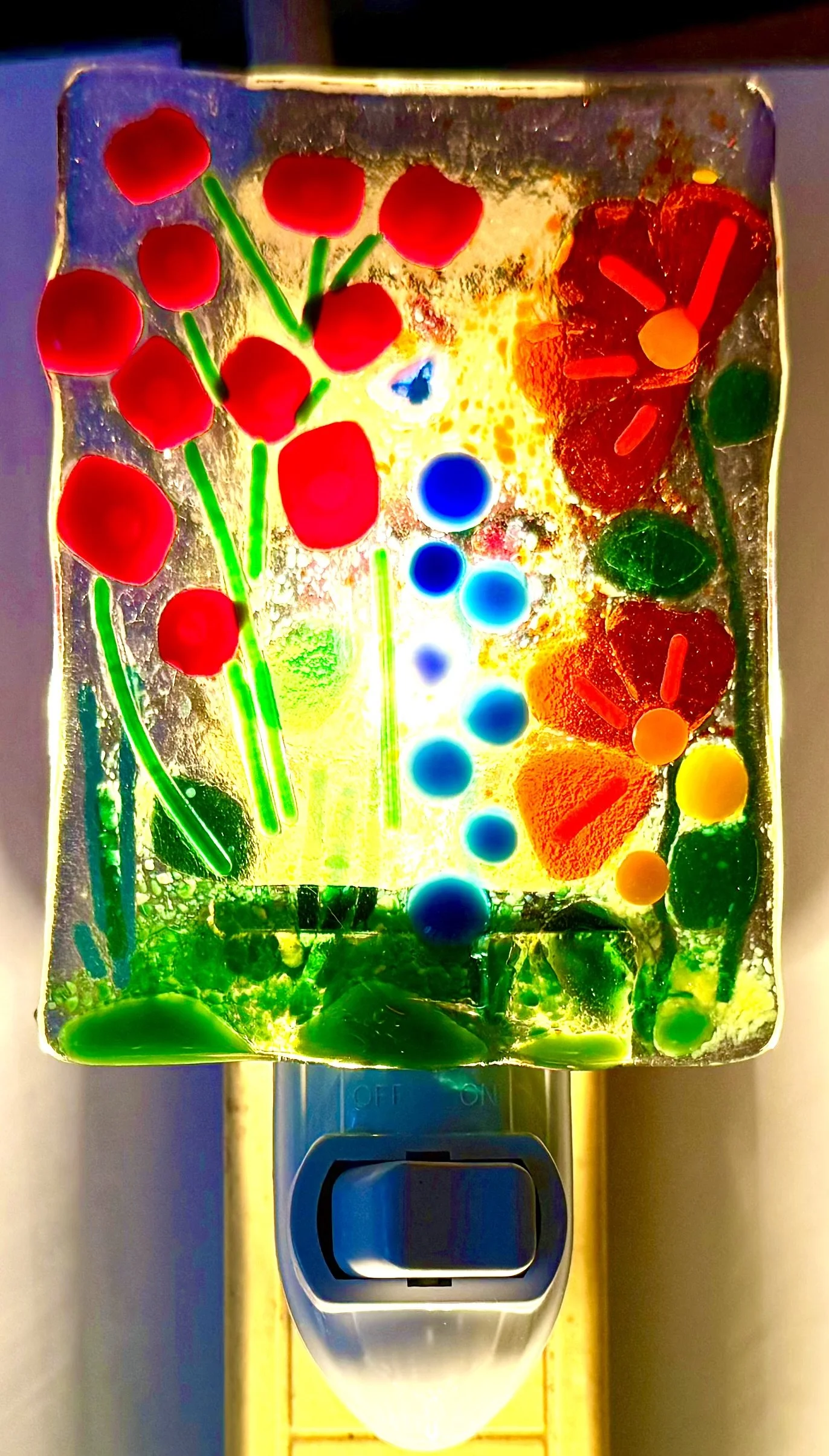 Red Flowers night light