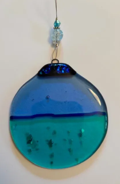 Ocean View Ornament with Silver Flake
