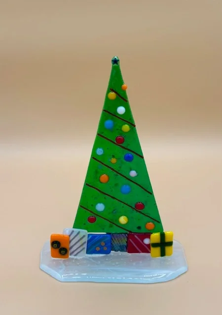 Christmas Tree with Colored Ornaments