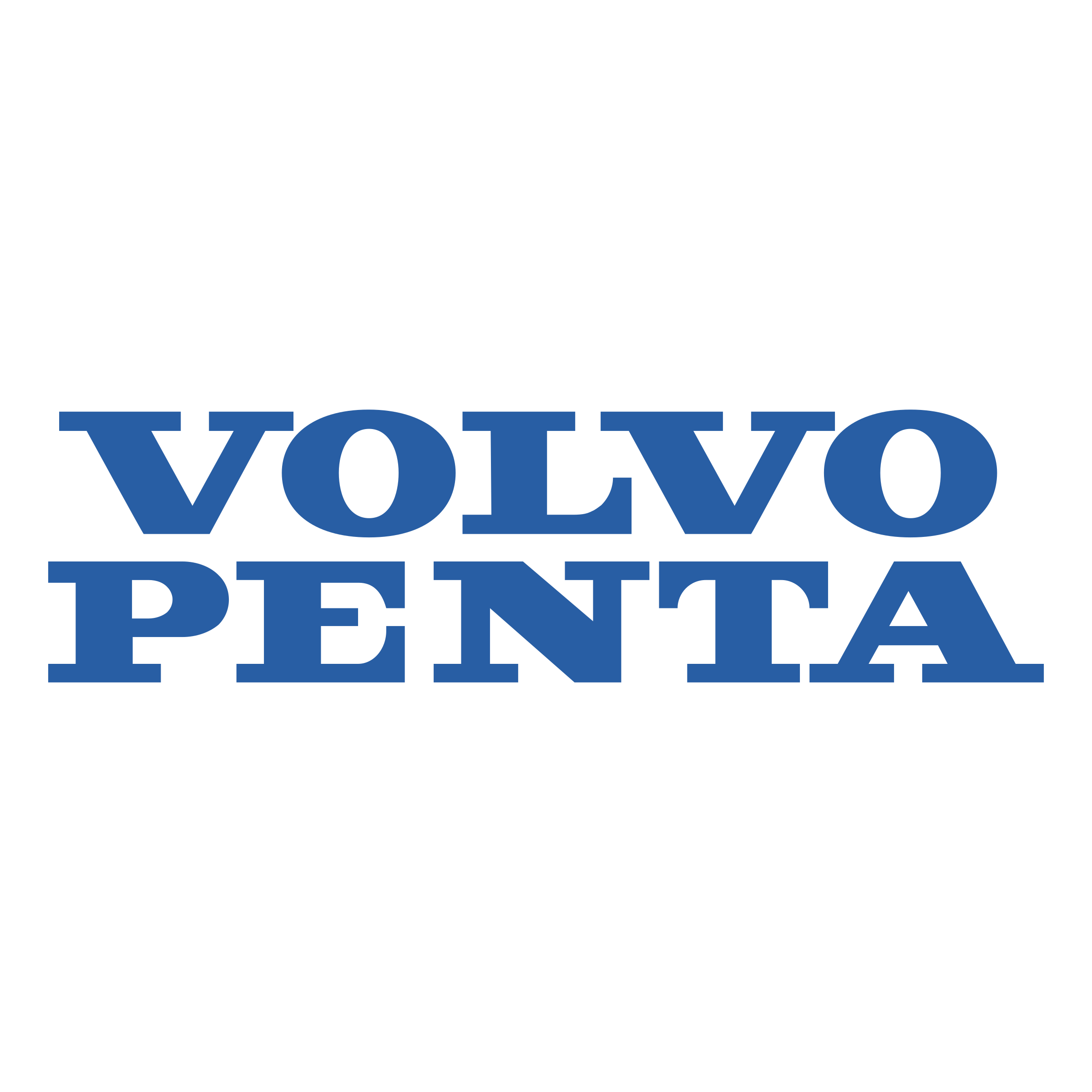 Blue text reading 'VOLVO PENTA' on a black background.