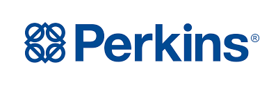 Perkins logo with blue text and emblem