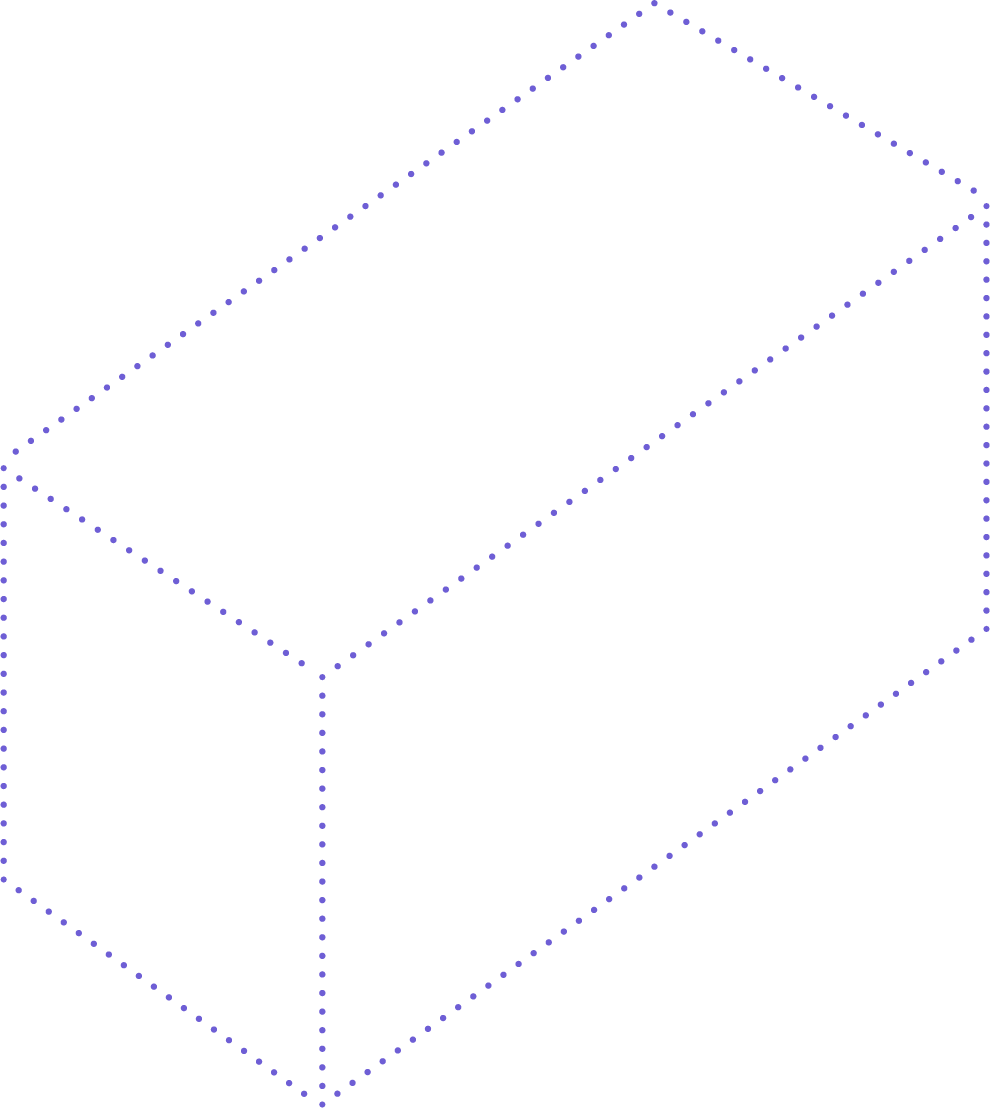 Outline of a rectangular box or carton with dotted lines indicating its shape.