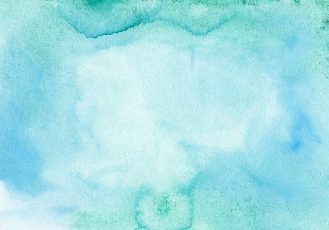 Abstract watercolor background in shades of blue and green.