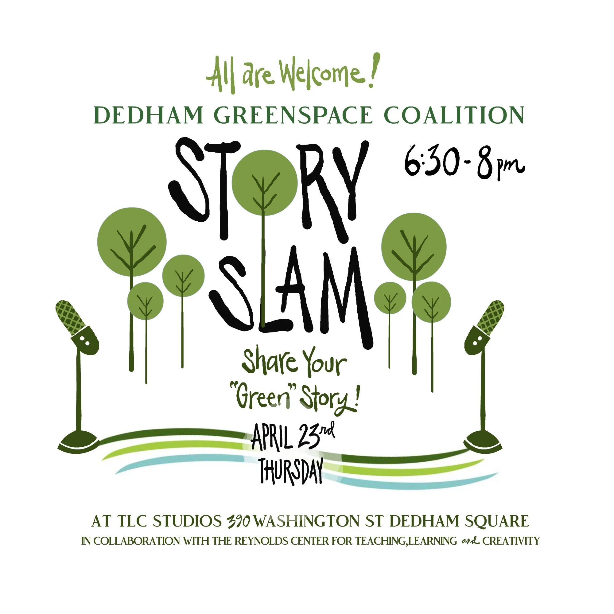 Dedham Greenspace Coalition is hosting an Earth Day story slam!