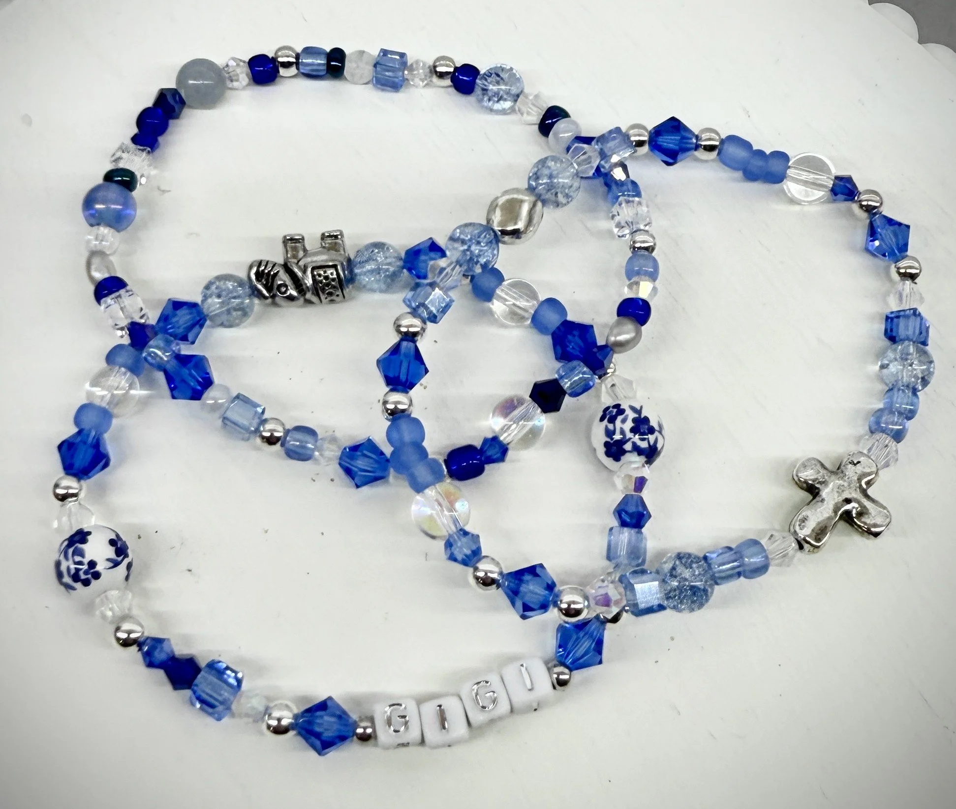 "GiGi" Example Made-to-Order Bracelet, Triple Strand Stack