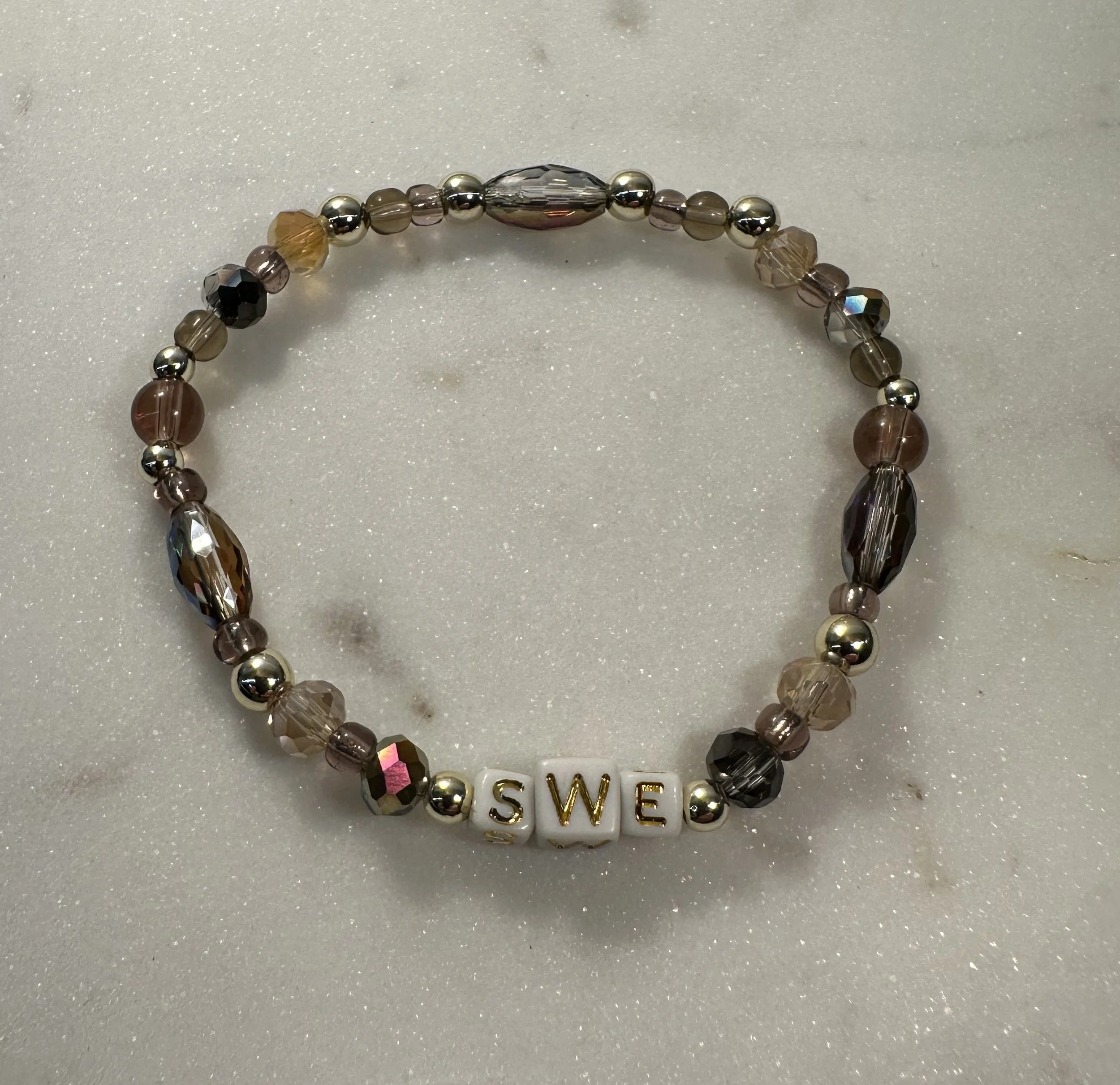 Monogrammed Bracelet, Single Strand - Style 1