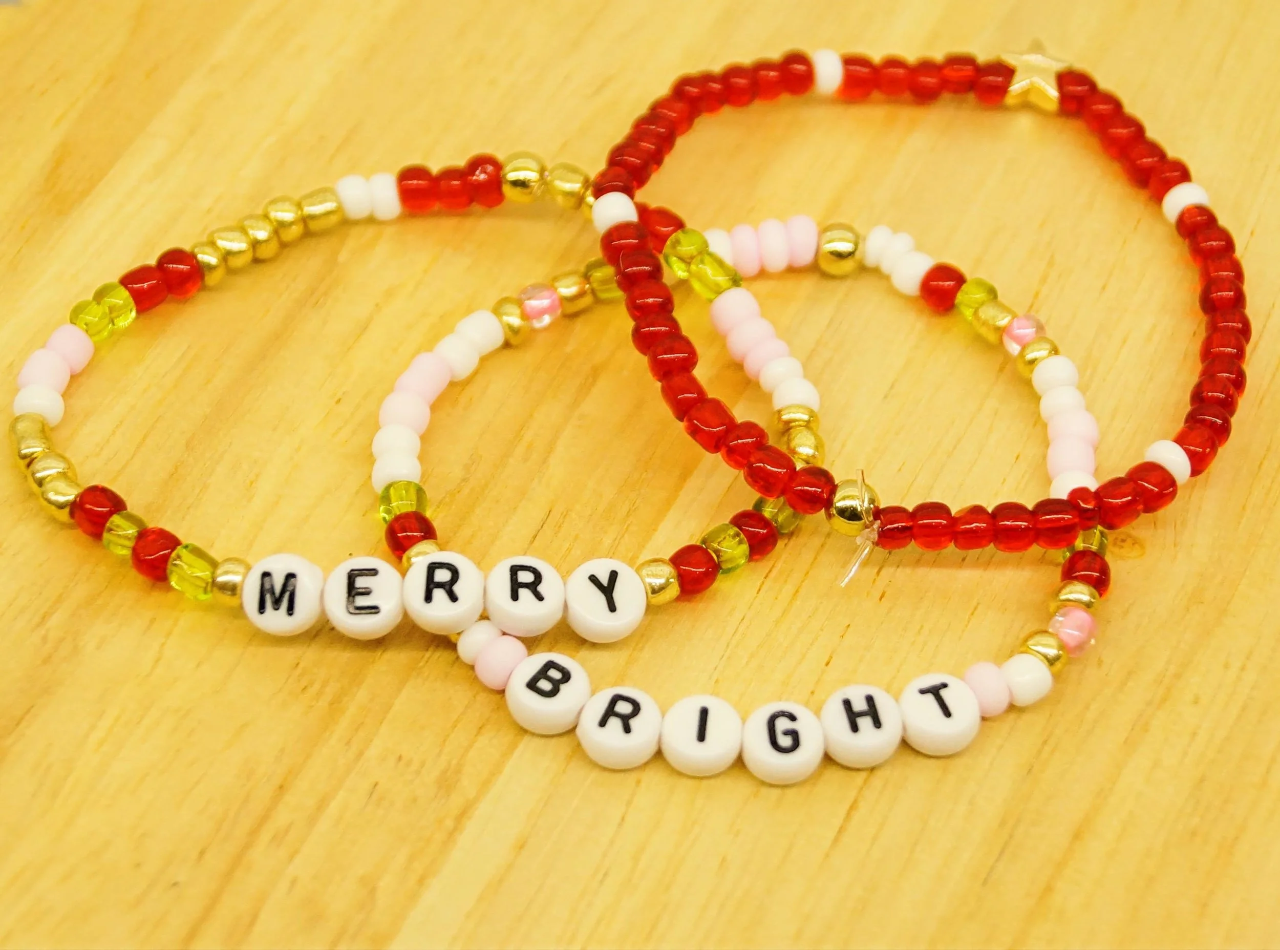 "Merry & Bright" Triple Strand Bracelet Stack - Style 1