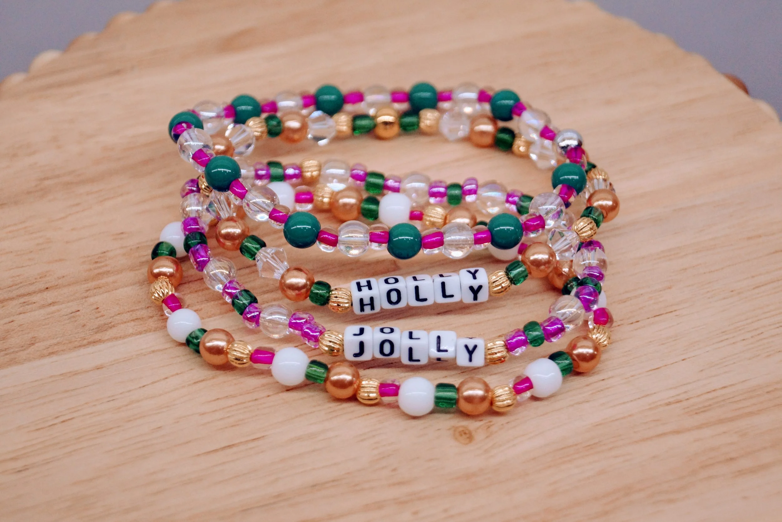 "Holly Jolly" Green & Gold Bracelet Stack (Copy)