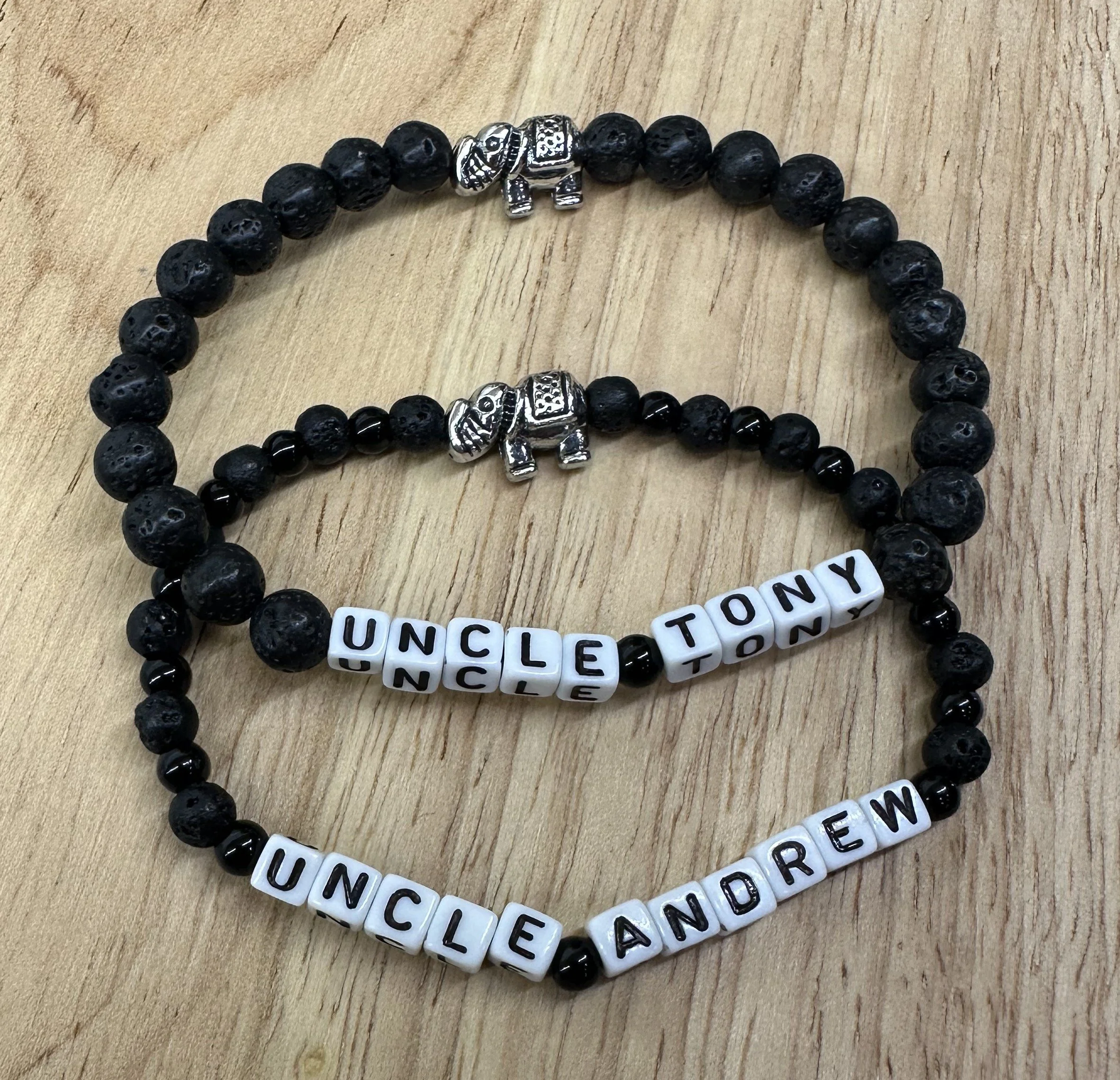 "Uncle ______" Example Made-to-Order Bracelet, Single Strand