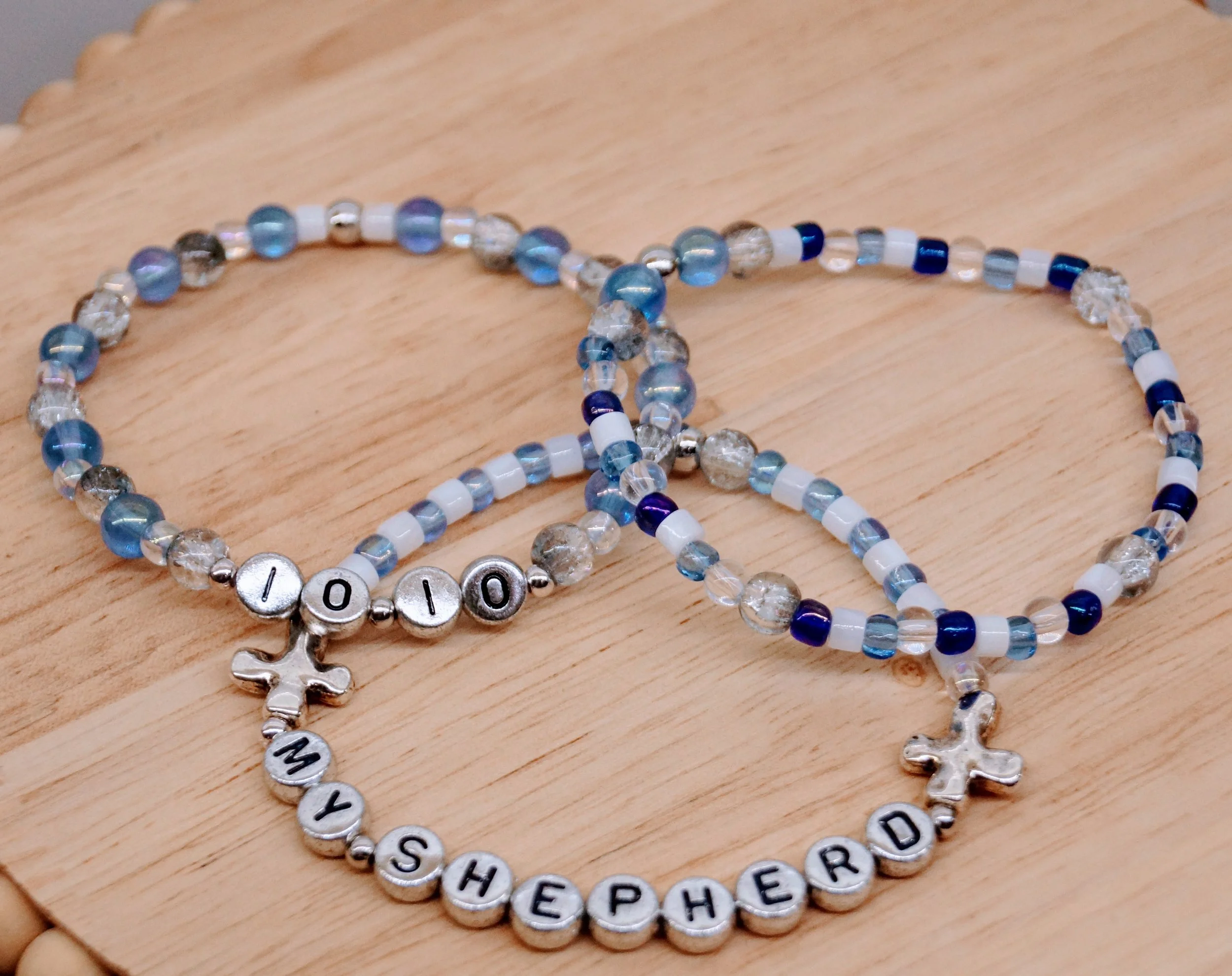 "My Shepherd" John 10:10-11 Bracelet Stack
