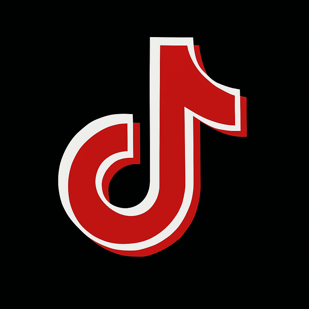 TikTok logo on a black background.