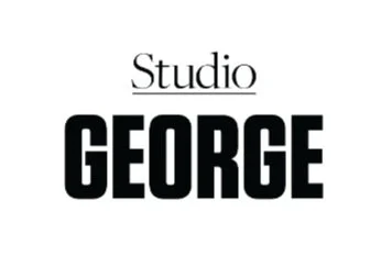 Logo with the words 'Studio GEORGE' in black text, with 'Studio' in a smaller, serif font above 'GEORGE' in large, bold, uppercase letters.