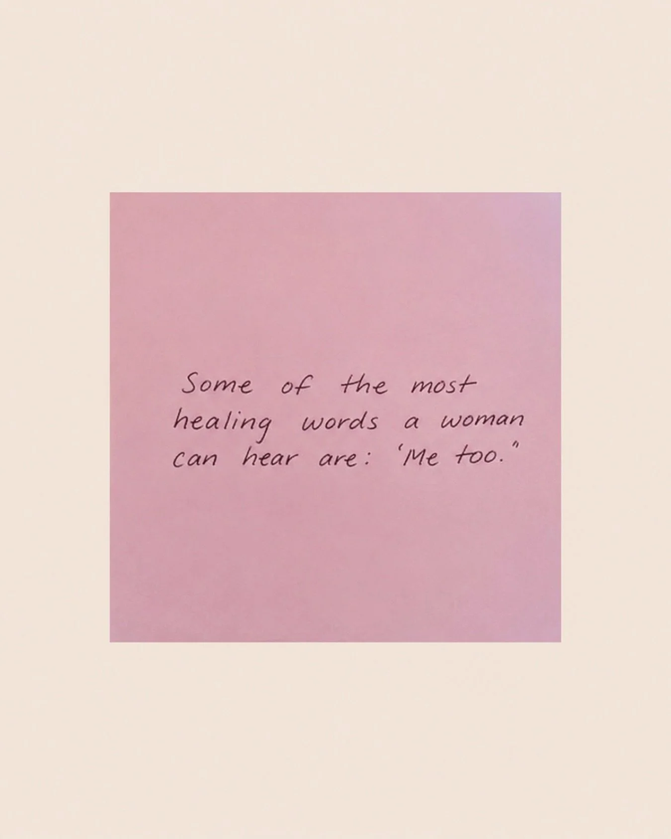 Sometimes healing doesn&rsquo;t come from advice.

Sometimes it comes from hearing someone say,

&ldquo;Me too.&rdquo; 🤍