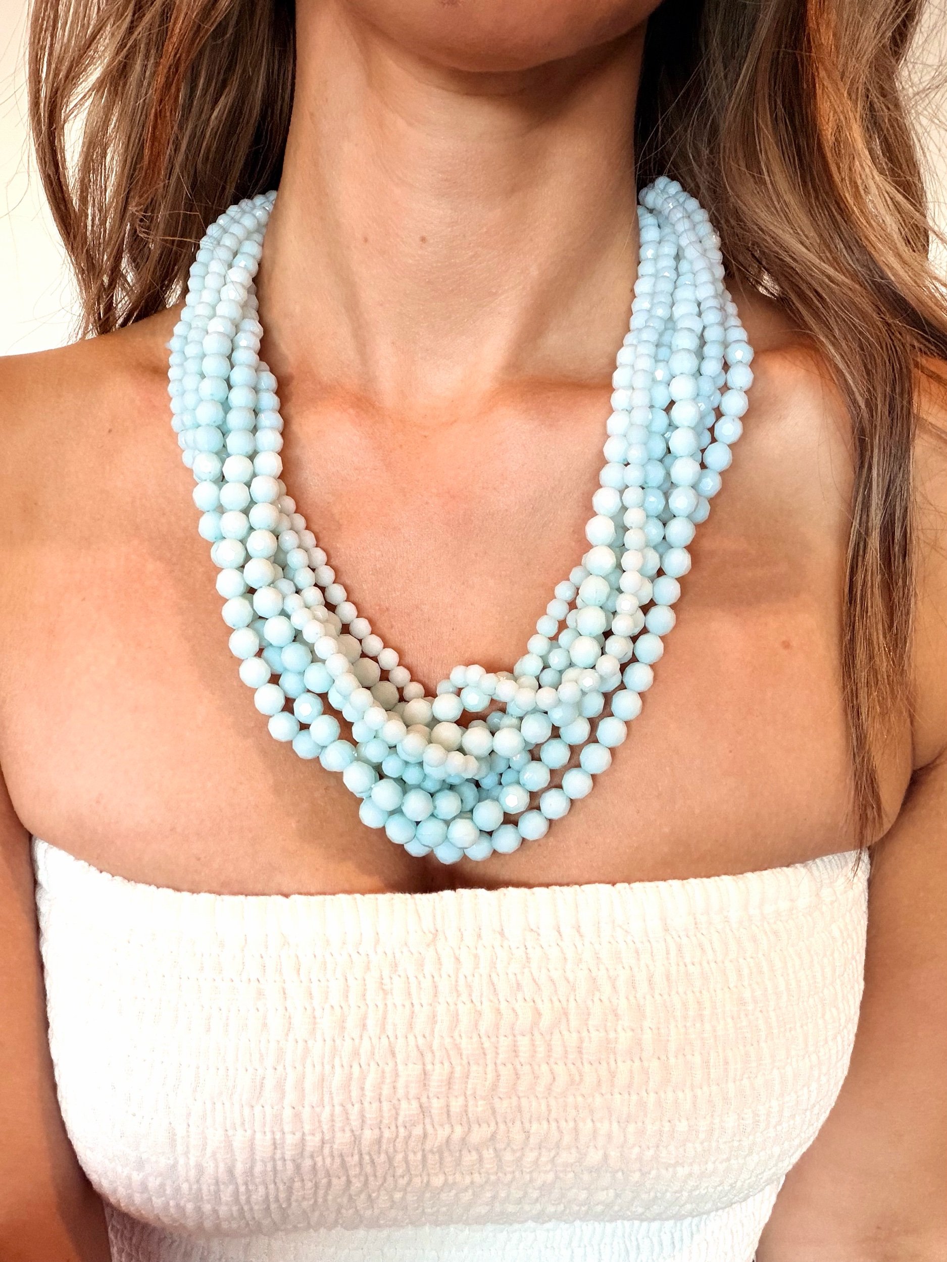 Blue statement necklace