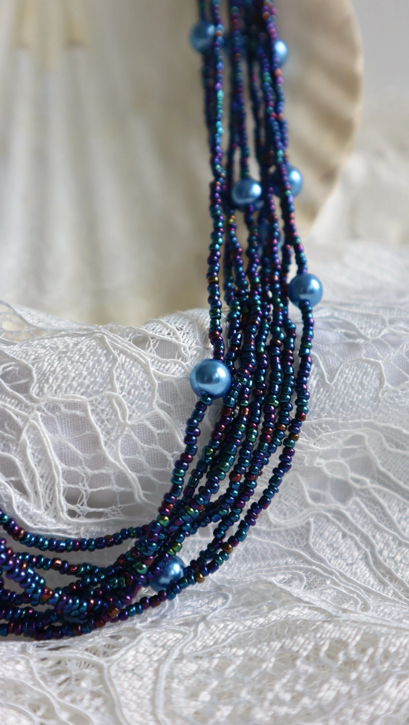 Blue beaded neckalce