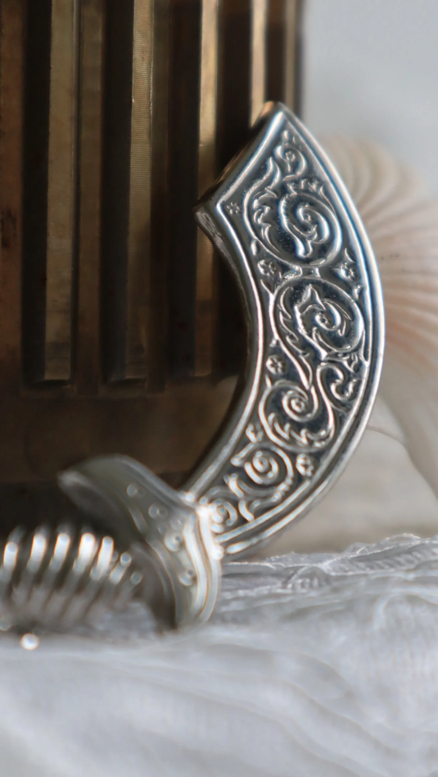 Vintage silver sword brooch