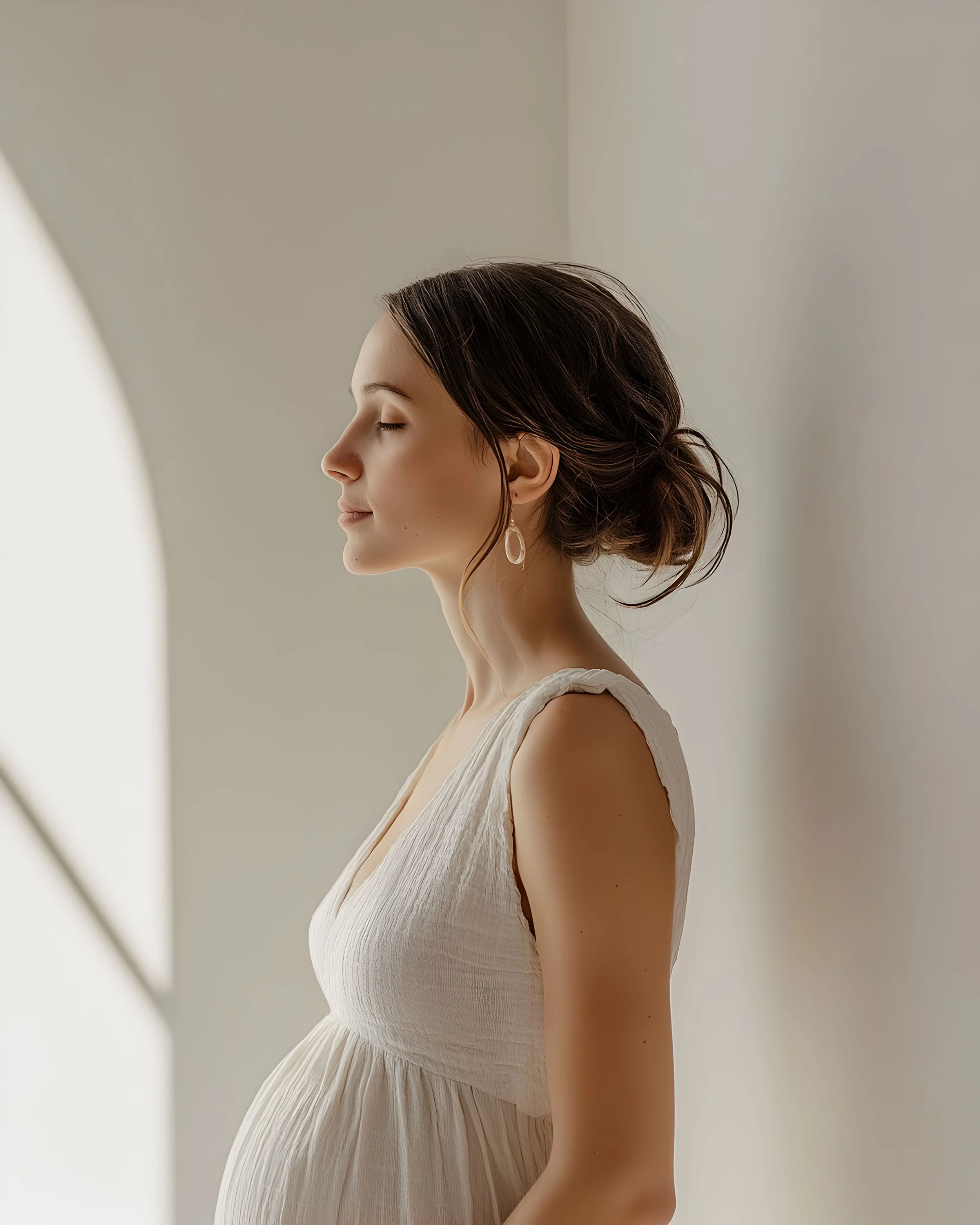 pregnant woman relaxed after maternity therapy at the Coastal Birth Club, Exmouth, Devon