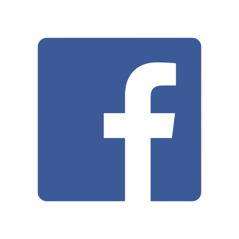 Facebook logo with a white lowercase 'f' on a blue square background with rounded corners.