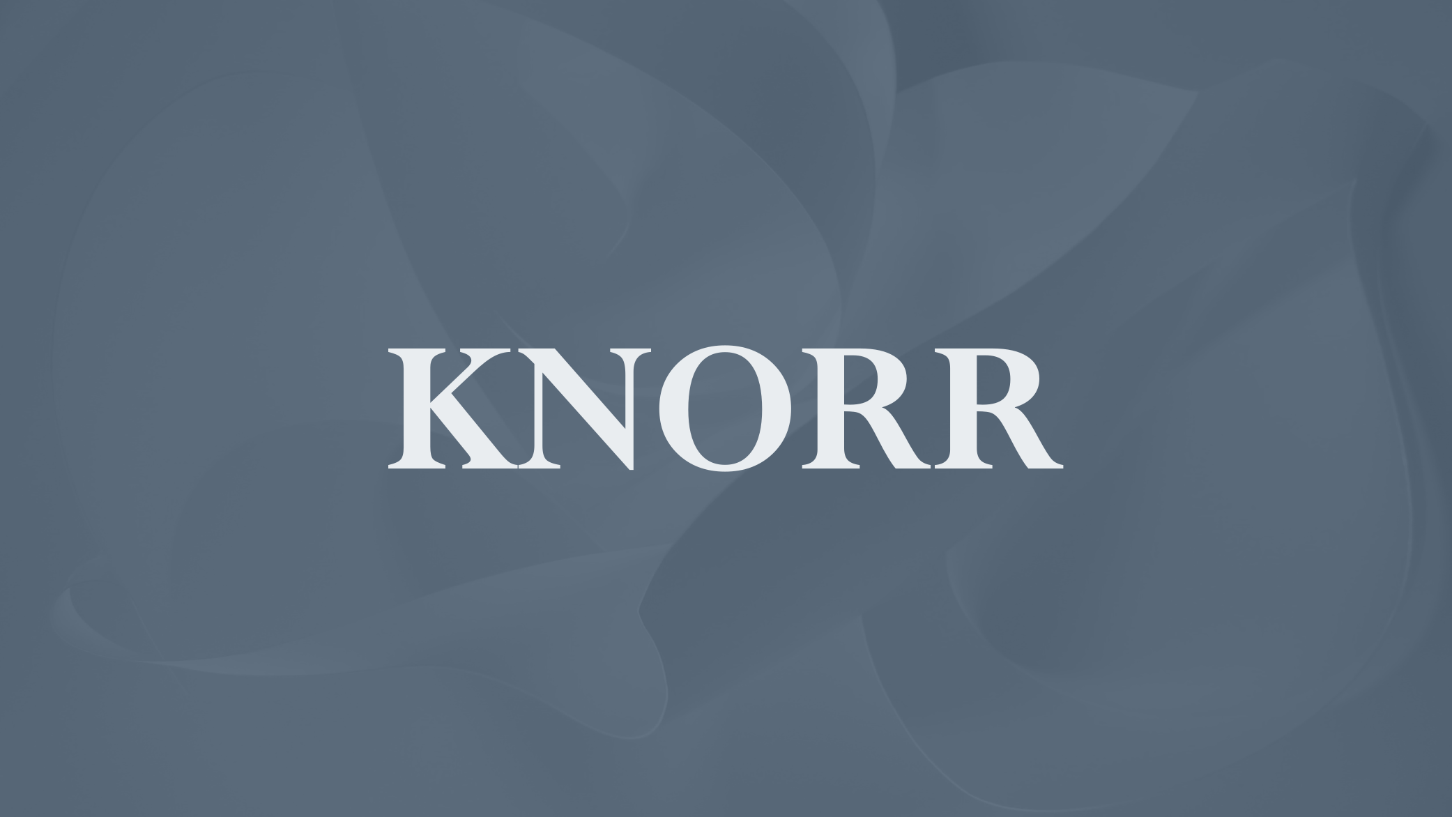Knorr logo on a dark blue background.
