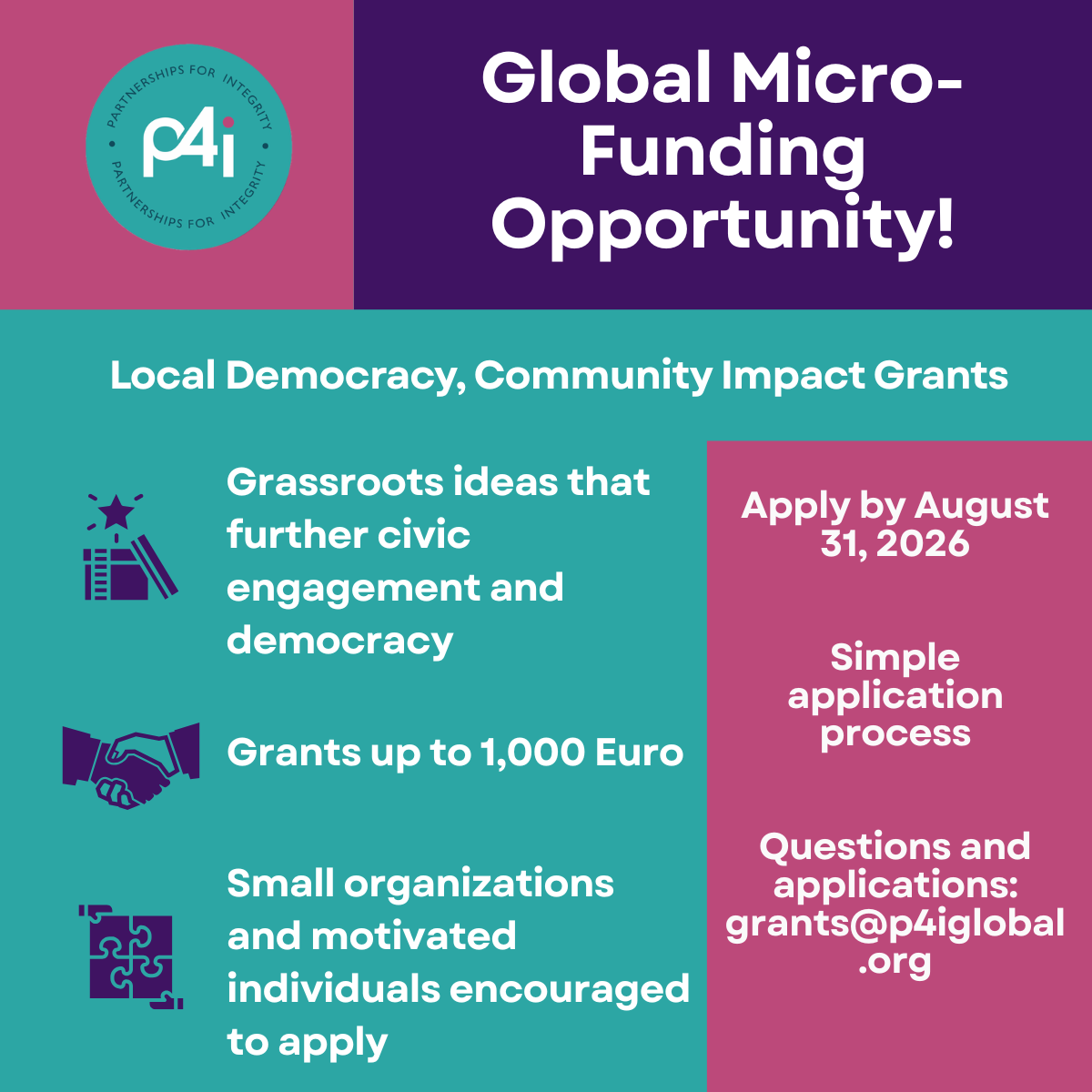 Local Democracy, Community Impact Grants
